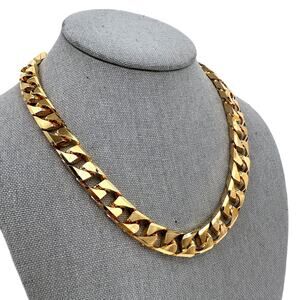 Soo Ihn Kim Heavy Chain Necklace Shiny Gold Tone 18 Inches